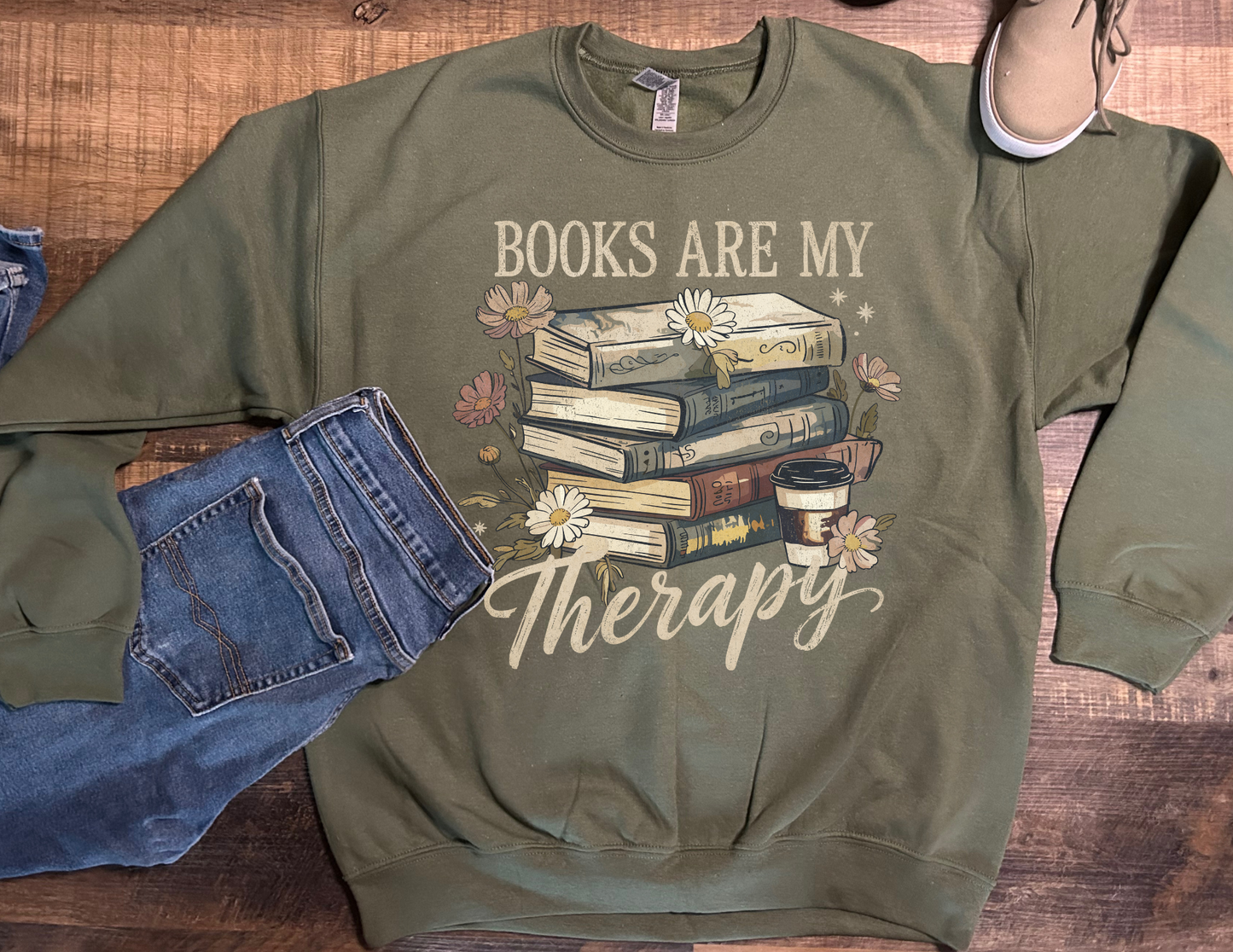 Books are my Therapy (White Writing)