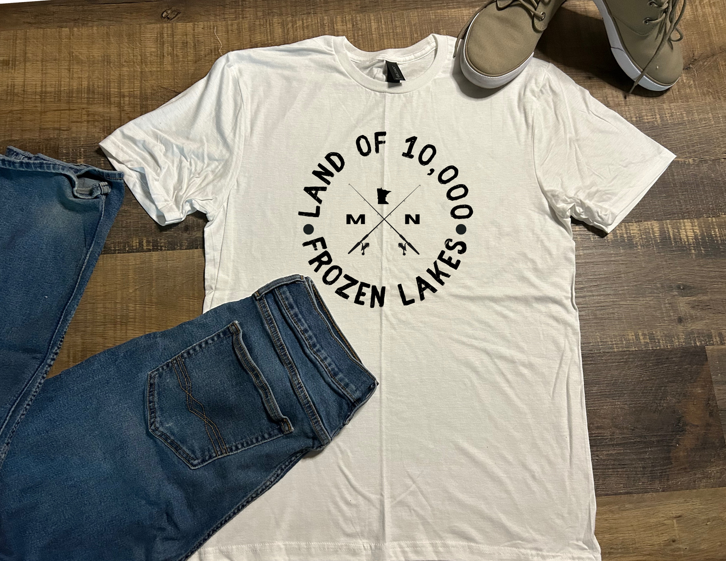 Land of 10,000 Lakes - Fishing Poles (Black Writing)